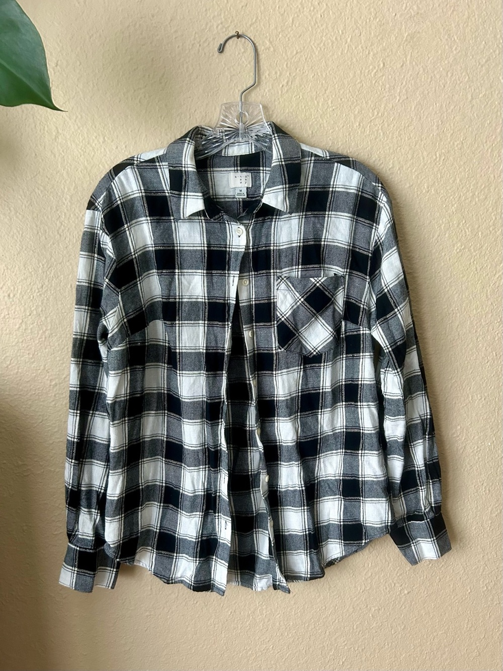 a new day Black and White Plaid Button-Down Shirt